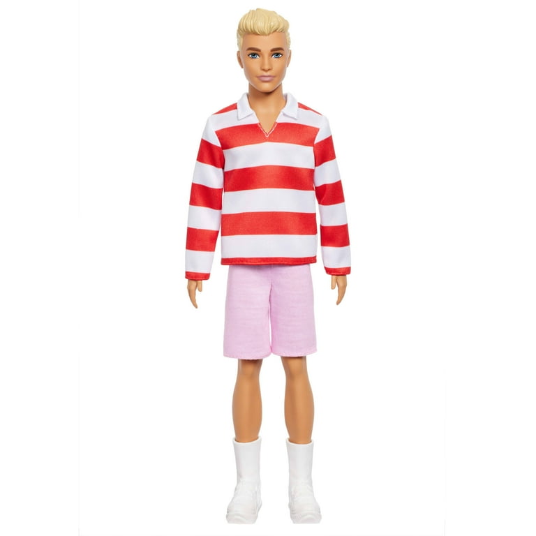 Barbie Fashionistas Ken Doll #241 in Red Striped Top and
