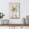 thumbnail image 4 of wall26 Canvas Print Wall Art Brown Starfish &amp; White Seashells on Wood Panels Nature Wilderness Digital Art Realism Chic Colorful Multicolor Ultra for Living Room, Bedroom, Office - 12"x18&qu, 4 of 7