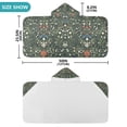thumbnail image 4 of Yayeee Kids Hooded Towel with Hand Pockets Beach Soft Absorbent Bath Wrap 50 x 23.5 inch, Green Flowers Pattern, 4 of 5