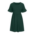 thumbnail image 4 of CEHVOM Robes T-Shirt Décontractées d'Été pour Femmes à Volants Manches Courtes Amples Robe de Soirée en Solde, 4 of 5