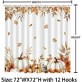 Fall Pumpkins Maple Leaf Shower Curtain, Autumn Leaves Harvest