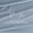 thumbnail image 5 of Noble Linens 4 Piece Linen Bamboo-Blend Bed Sheet Set, Light Blue, Queen, 5 of 9