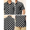 thumbnail image 6 of MODA NOVA Big & Tall Men's Summer Polka Dots Print Hawaiian Button Down Shirt Black LT, 6 of 6