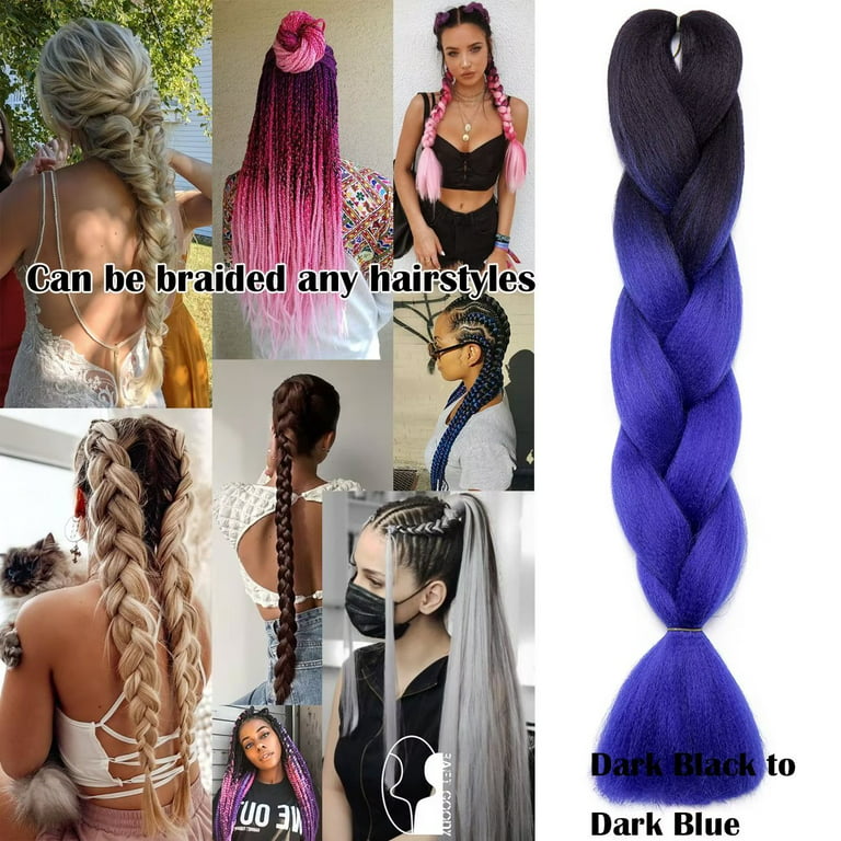 Lihui 24 Synthetic Braiding Hair Ombre Braiding Hair Packs Jumbo Braid Hair  For Women Wholesale Diy Hairstyle Blue Grey - Synthetic Braiding Hair(for  Black) - AliExpress