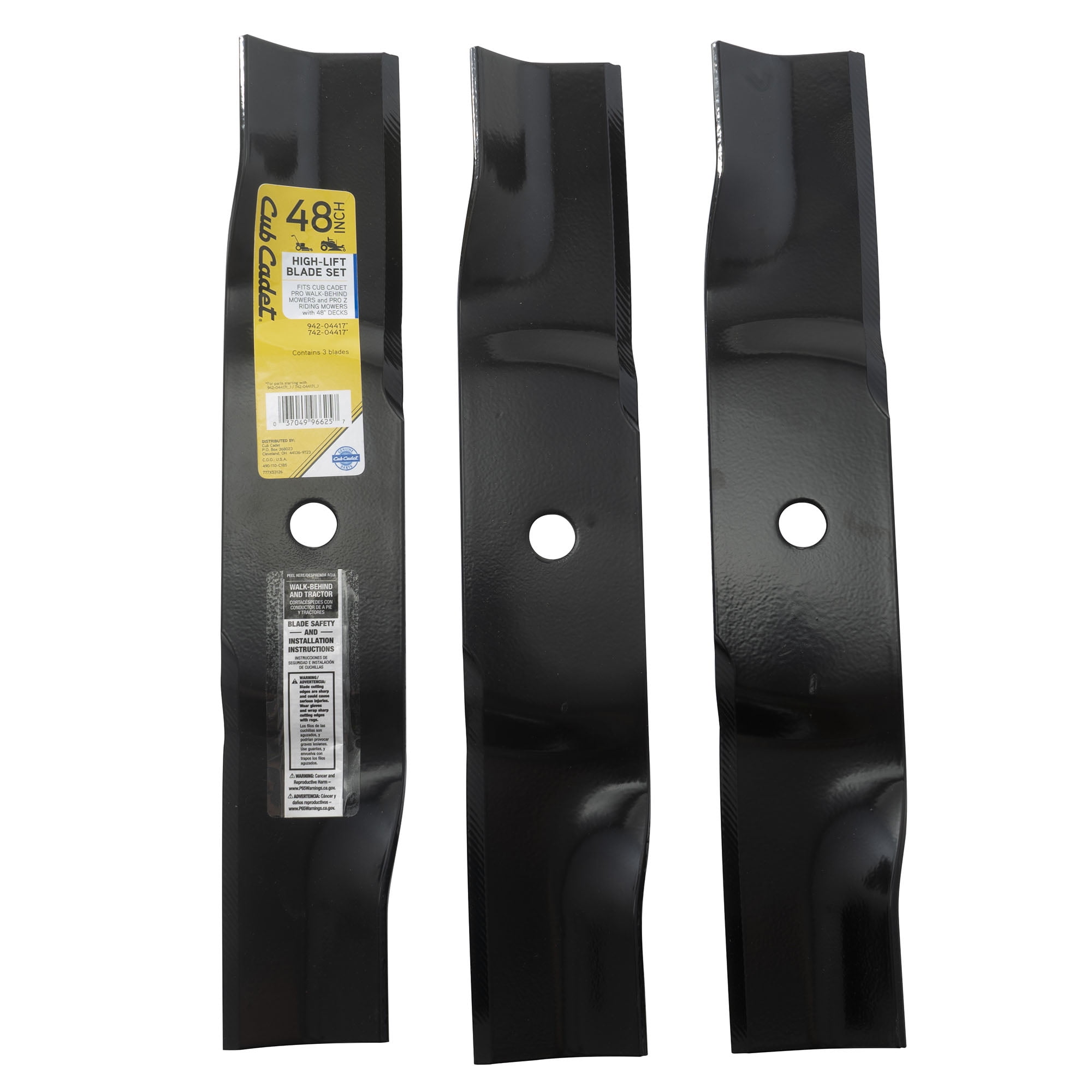SET OF 3 10636 44" CUT LAWNMOWER BLADE SET CUB CADET  759-3939 