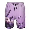 thumbnail image 3 of Fotbe Lavender Roses Arrangement Trajes de Baño Estampados para Hombre, Shorts de Verano de Secado Rápido, Ropa de Playa, Bañadores-3X-Large, 3 of 6