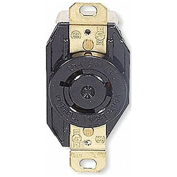 Hubbell Wiring Device-Kellems Lck Recept,20 A;Black;Nylon,L9-20R,1Gng HBL2350