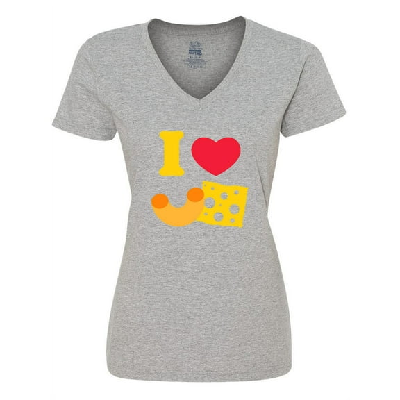 Inktastic I Heart Mac and Cheese Women's V-Neck T-Shirt