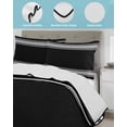 thumbnail image 4 of Black Striped Summer Quilt Set Twin Size, Soft Microfiber Quilted Bedding Set with 2 Pillow Shams, Farmhouse Black White Stripes Lightweight All Season Bedspread Coverlet for Bedroom 68"x86", 4 of 6