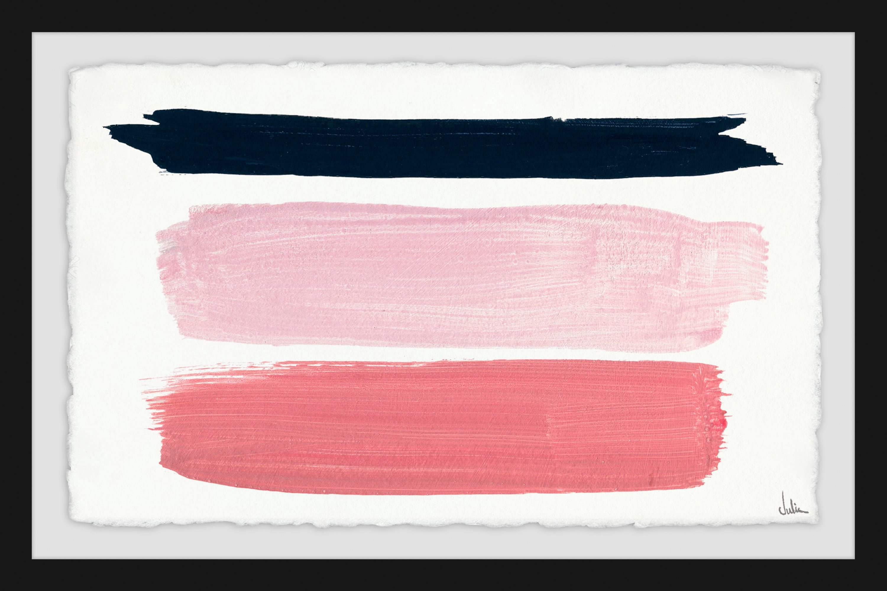 Blush Tones & Black Framed Painting Print