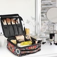 thumbnail image 5 of FORMRS Travel Makeup Bag Large Capacity Train Case Cosmetic Organizer with Adjustable Dividers, Colorful Floral Pattern, 5 of 8