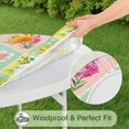 thumbnail image 5 of Pioneer Flower Floral Print Pattern Round Fitted Tablecloth with Elastic Edge,Dining Table Cover Waterproof,Outdoor Round Tablecloth for Camping,Dining,Indoor and Outdoor, 5 of 7