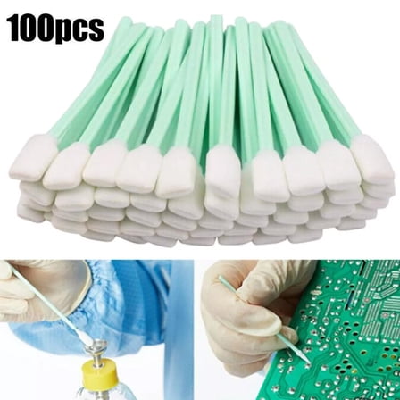 EZPXFCI 100Pcs/Bag Cleaning Swabs Foam Tip Sponge Stick for Inkjet Printer Equipment, Multi Purpose Foam Tip Cleaning Sponge Stick Home Supply