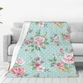 thumbnail image 1 of Fotbe Vintage Floral Manta de Franela Acolchonada con Estampado, Súper Suave y Esponjosa, Extra Grande para Sofá, Cama, Uso Todo el Año-80"x60", 1 of 7