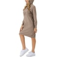 thumbnail image 4 of INSPIRAR CHIC Sudadera Casual para Mujeres con Capucha de Manga Larga Vestido Midi con Bolsillos XL Verde Oliva, 4 of 6