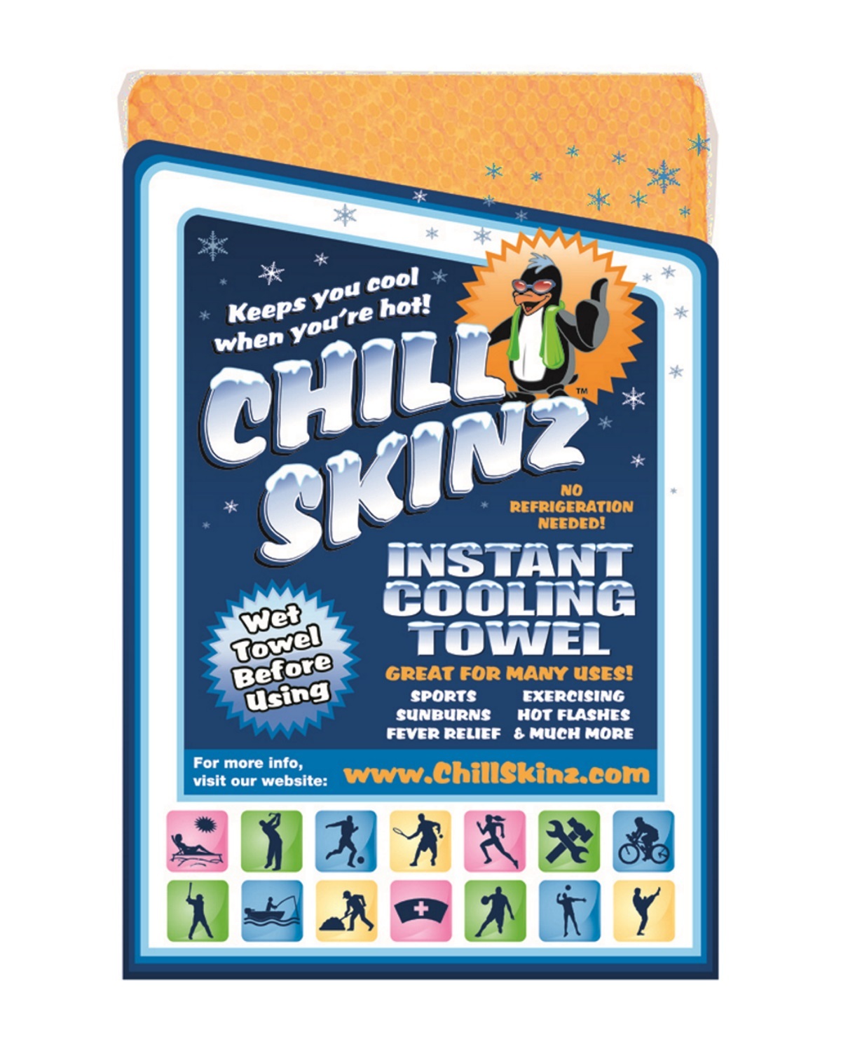 Chill Skinz Instant Cooling Towel Keep Cool during Hot, Humid & Dry