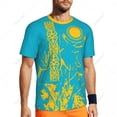 thumbnail image 5 of Exclusive design Kazakhstan Flag Grain 3D Printed Men For Running Bike Soccer Tennis Fitness Sports tshirt Mesh Short T-shirt, 5 of 11