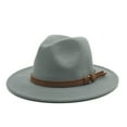 thumbnail image 2 of MEICHEN Fedora Hat for Women, Windfall Men & Women Vintage Wide Brim Fedora Hat with Belt Buckle, Fall Winter Fashion Accessories, 2 of 4