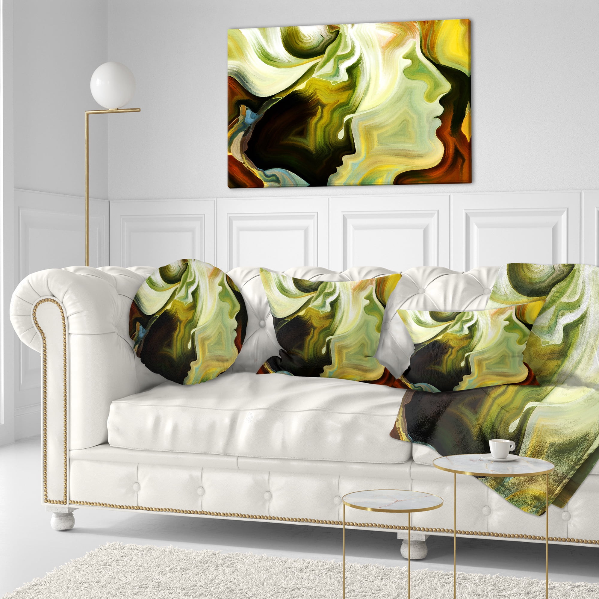 Designart Metaphorical Inner Self - Abstract Throw Pillow - 12x20