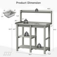 thumbnail image 2 of Potting , Outdoor Potting  Table with Removable Sink, HDPS Potting Benches for Outside, Garden Table with Storage Shelves & 4 Side Hooks, No Rot, No Fade, No Break, 360lbs Capacity, 2 of 8