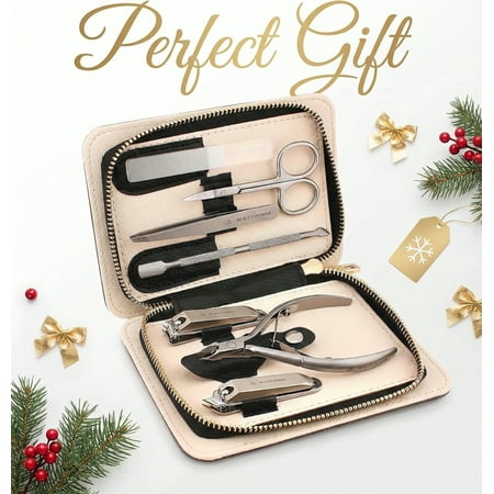 Beauty Power Manicure Pedicure Set 7-in-1 Stainless Steel Ultra Sharp Slanted Nail Clipper Fingernail Clipper Cuticle Nipper Glass Nail File Eyebrow Tweezers Scissors – Gift Idea Beauty Power Manicure Pedicure Set 7-in-1 Stainless Steel Ultra Sharp Slanted Nail Clipper Fingernail Clipper Cuticle Nipper Glass Nail File Eyebrow Tweezers Scissors – Gift Idea