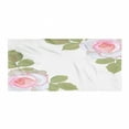 thumbnail image 1 of Floral Gym Towel, Romantic Theme of Roses and Leaves Symbolizing Love Passion, One-Sided Quick Dry Microfiber for Beach Fitness & Swimming, 60" x 30", Coral Pale Olive Green, by Ambesonne, 1 of 2