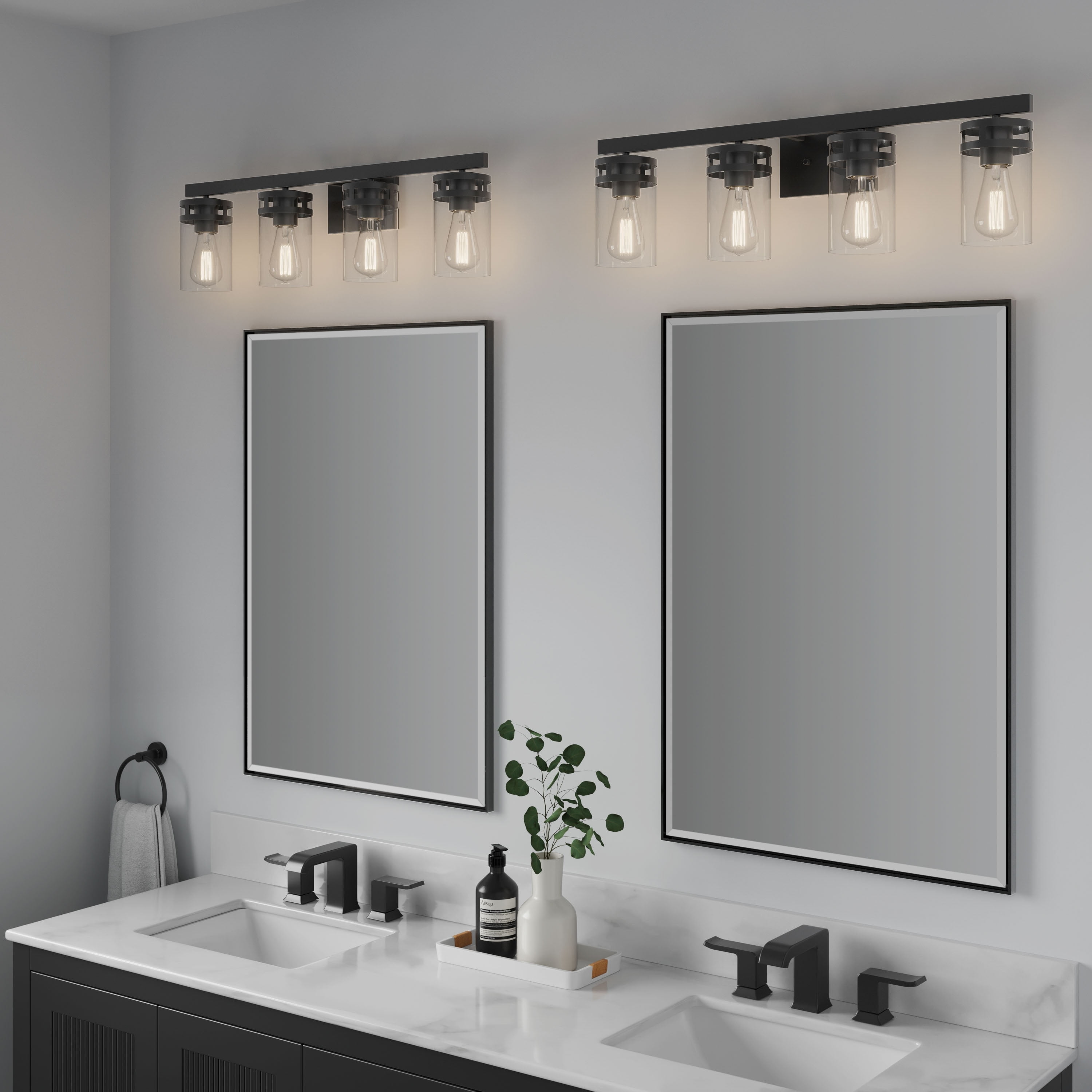 Millennium Lighting  Lunden 2/3/4 Light Vanity Fixture in Matte Black 4 Light - Matte Black
