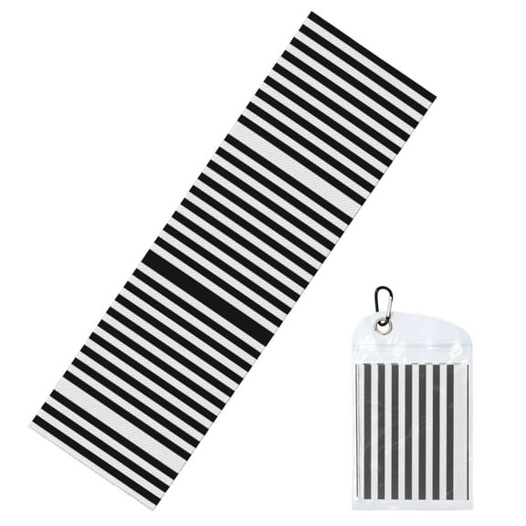 Black And White Stripe Cooling Towel (39.4"X11.8") Chilly Sports Towel Quick-Drying Neck Cooling Wraps For Sweat