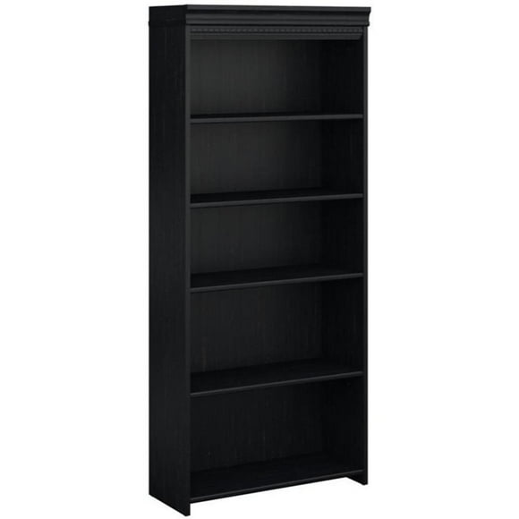 Fairview Bibliothèque à 5 Tablettes en Noir Antique - Bois d'Ingénierie