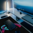 thumbnail image 5 of Desk Pad, Colorful Letter Q Extended Gaming Mouse Pad Large, 35.4"x15.7" Big Mouse Pad with Non-Slip Base and Stitched Edge, Long Computer Keyboard Mouse Mat for Home Office Work, 5 of 6
