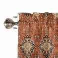 thumbnail image 5 of Southwest Kitchen Curtain Set, Geometric Stripe Boho Native Flower Print Window Valance and Tiers 24" Length, Light Filtering Short Curtains Valance for Cafe Bathroom Bedroom 54"x18", 5 of 7