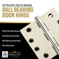 thumbnail image 3 of EMBASSY Door Hinge 5 x 5 Solid Brass Polished Nickel with Steeple Tips, 3 of 7