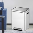 thumbnail image 6 of TROPOW Fashionwu 36L Trash Can, Rectangular Garbage Can with Soft-Close Foot Pedal, Double Compartment Classified Garbage Can, Stainless Steel Trash Can with Metal Lid & Removable Inner Bucket, 6 of 9