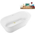 thumbnail image 2 of 59" Streamline N3720PBR Soaking Freestanding Tub and Tray With Internal Drain in Polished Brass, 2 of 7