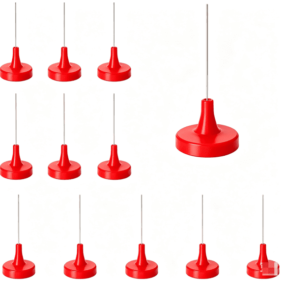 12 Pack Soft Plastic Lure Suspension Holder Tackle Organizer, Vertical Pin Storage Stand for Urchin Dice Jig Trailers, Stop Tangled Tentacles and Color Bleeding for All Fishing Environments Red