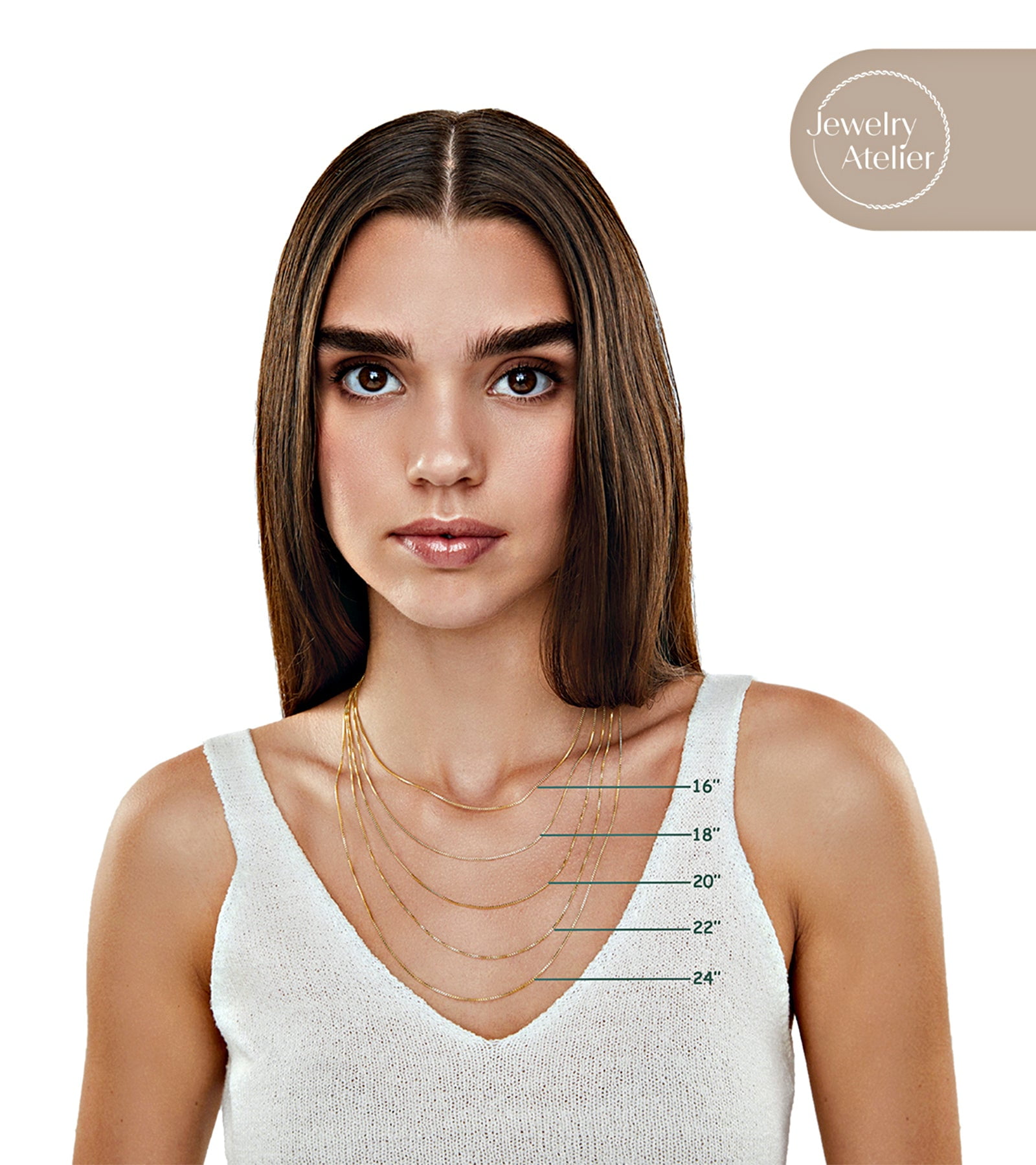Jewelry Atelier Gold Chain Necklace Collection - 14K Solid Yellow Gold Filled Box Chain Necklaces for Women and Men with Different Sizes (1.0mm or 1.7mm)