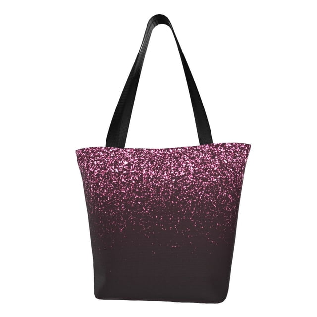 Balery Pink Glitter Sparkles A Bolsa de Hombro con Diseño, Bolsa Grande y Duradera, Bolsa Versátil para Compras