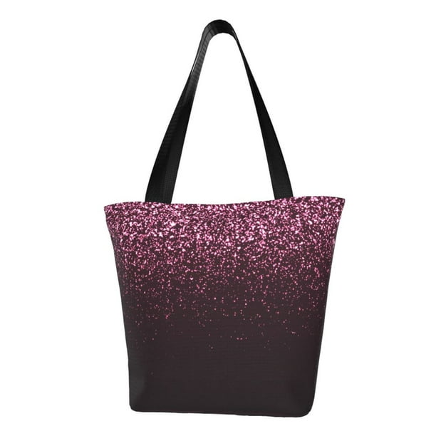 Balery Pink Glitter Sparkles A Bolsa de Hombro con Diseño, Bolsa Grande y Duradera, Bolsa Versátil para Compras
