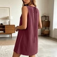 thumbnail image 5 of SROBPTY Dresses for Women Solid Sleeveless Crew Neck with Pockets Straight Short Sundress for Everyday Wear, 5 of 5