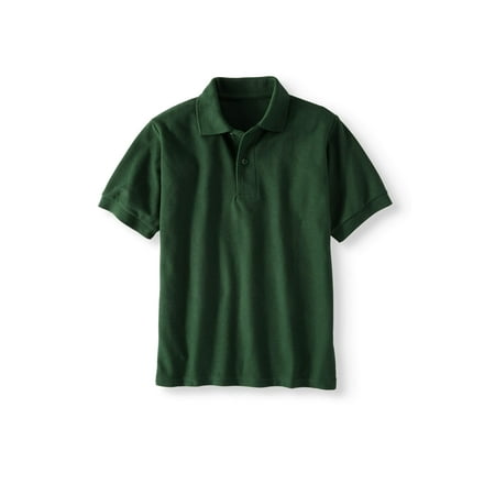 Maroon Striped Performance Polo - Boys' School Uniform Short Sleeve Wrinkle Resistant Performance Polo Shirt