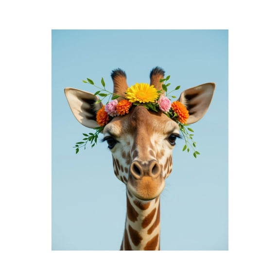 Paint by Numbers Kit for Adults, Giraffe Flower Crown Portrait Paint by Numbers, Easy Paint by Numbers Kit for Adults Beginner, DIY Adult Paint by Number Kits on Canvas, Home Decor