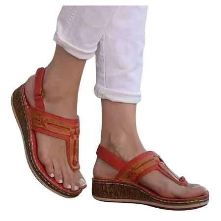 

Alueeu Women s sandals Summer Women s Shoes Casual Toe Slope Heel Color Matching Sandals Women s Shoes