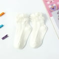 thumbnail image 2 of ZACPNCV Kids Girls Ruffle Lace Trim Cotton Socks Frilly Dress Candy Colored Socks White 2-3 Years, 2 of 4