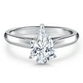 thumbnail image 3 of Gem Stone King 10K White Gold White Moissanite Engagement Ring for Women | 1.00 Cttw | Pear Shape 8X5MM | Gemstone Birthstone | Size 5, 3 of 6
