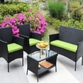 thumbnail image 2 of Patio Wicker Set with Green Cushions / Outdoor Entertaining / Easy Assembly Included, 2 of 7