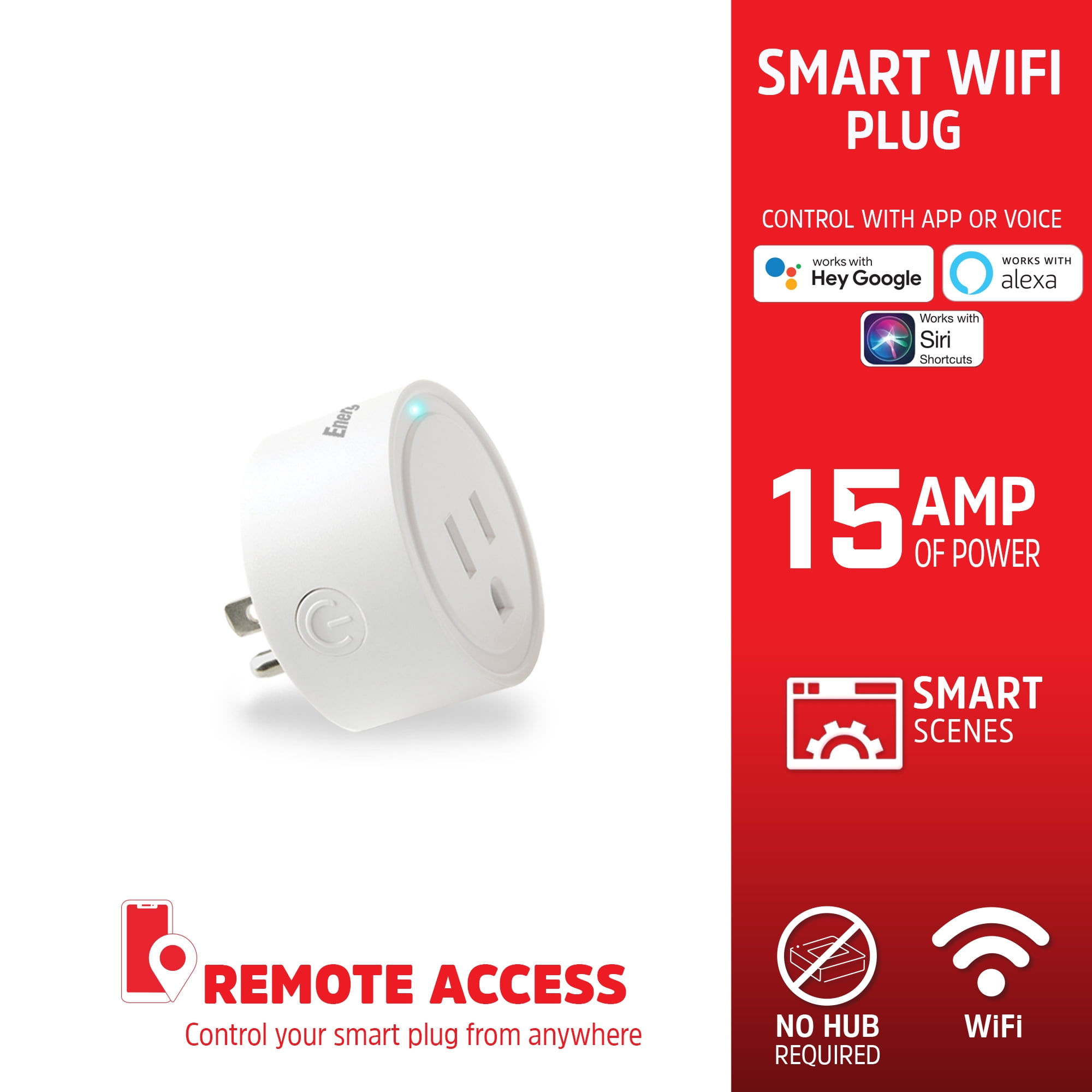Smart Wifi 15A Wall Plug (2 pack)