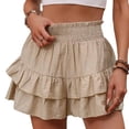 thumbnail image 6 of Oversized Wide-Leg Shorts with Skirt-like Drape Non-Stretch High-Waisted Culottes Loose Flowery Summer Bottom with Side Pockets and Adjustable Drawstring Waistband, 6 of 15