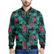 thumbnail image 3 of Chaqueta bomber con estampado de hojas de plátano tropical para hombre, sudadera de manga larga en 3D, chaqueta bomber de calle de gran tamaño con cremallera, 3 of 5