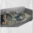 thumbnail image 6 of America Soft Flannel Fleece Throw Blanket, Passport Stamp Inspired Grungy of Detroit Michigan State with Stars, Cozy Plush for Indoor and Outdoor Use, 50" x 60", Blue Grey and Taupe, by Ambesonne, 6 of 6