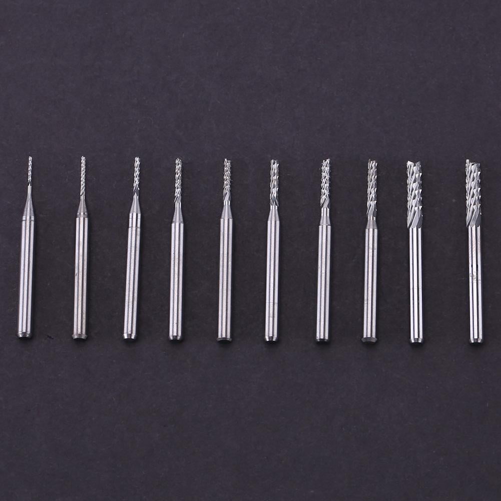 10pc 1//8/'/' Shank Engraving Bit Carbide End Mill CNC Cutter Tool For Carbon Fiber